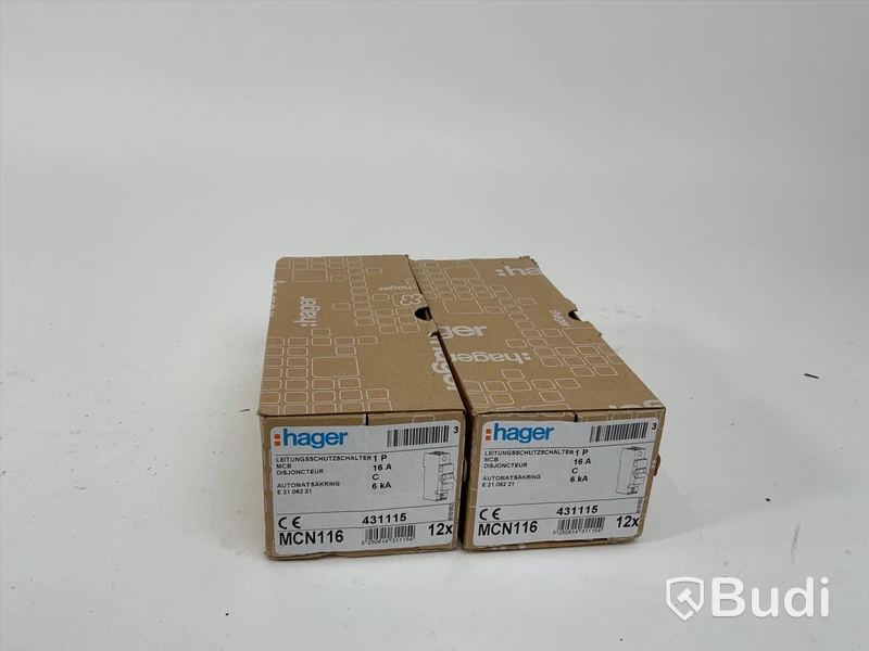 2x paket Hager MCN116 automat säkring 16A