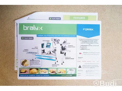 Bralyx Formix Multimassas maskin för automatiserad pirogtillverkning inkl. tillbehör och kompressor - maskin för formning och fyllning av deg (pirog, empanadas, ravioli etc.), Formix Multimassas, Bralyx; kompressor, Pro-line Herkules.