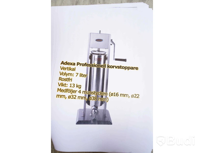Proffessionell korvstoppare inkl 1 munstycke - vertikal, Adexa.