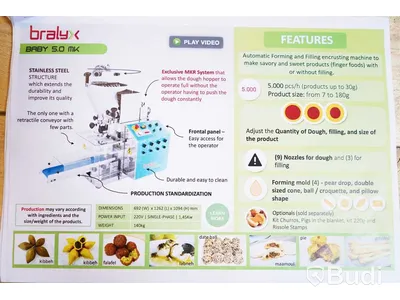 Bralyx Baby 5.0 MK .Automatiserad maskin för tillbverkning av bl.a Kibbeh (kibbe) inkl. tillbehör - för formning och fyllning av plockmat (falafel, kibbe, labneh etc.), Baby 5.0 MK, Bralyx.