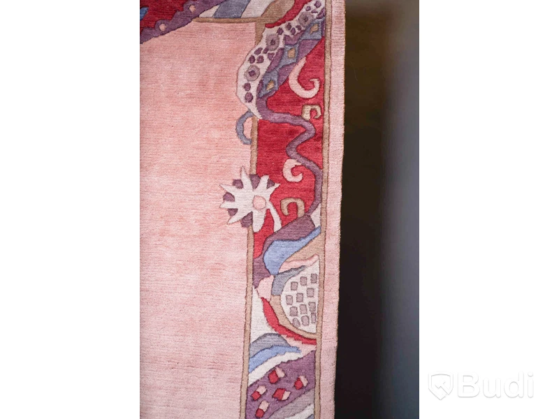 Handgjord Matta, Indien, 125x182cm, 100procent ull, färg persika