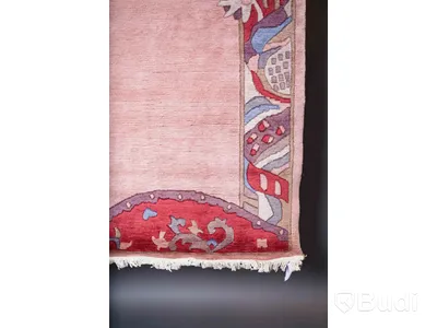 Handgjord Matta, Indien, 125x182cm, 100procent ull, färg persika