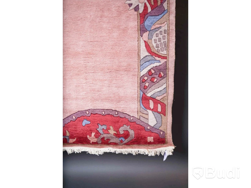 Handgjord Matta, Indien, 125x182cm, 100procent ull, färg persika