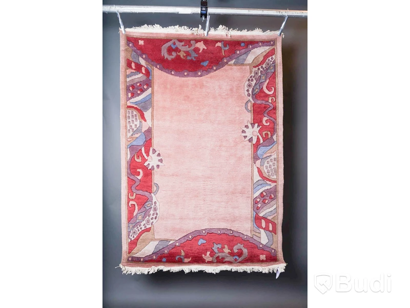 Handgjord Matta, Indien, 125x182cm, 100procent ull, färg persika