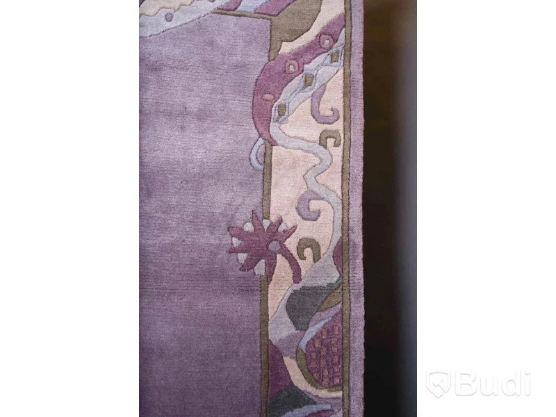 Handgjord Matta, Indien, 100procent ull, 121x174cm, färg Violet