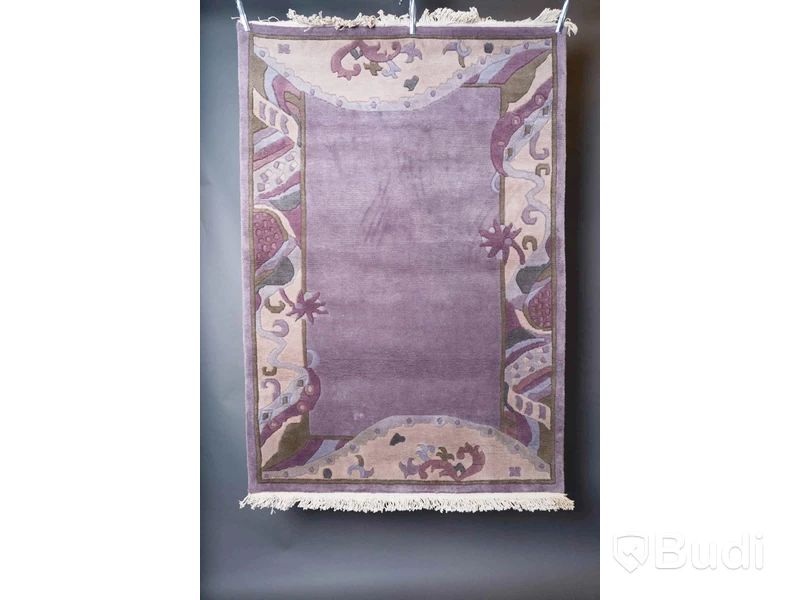 Handgjord Matta, Indien, 100procent ull, 121x174cm, färg Violet