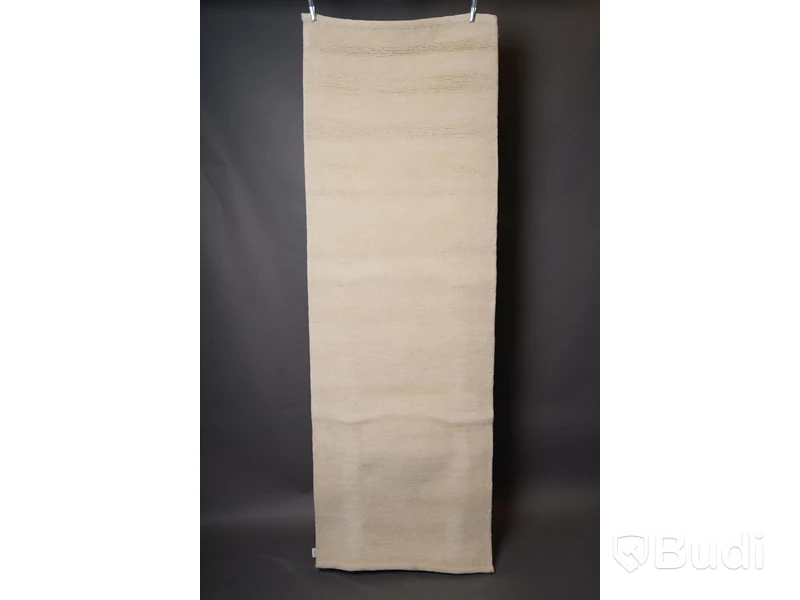 Handvävd matta i ull i hög kvalité, Vit, 80x250cm