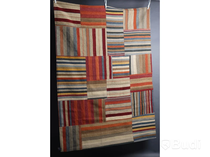 Handvävd matta röllakan, Axeco, 140 x 200 cm, äkta naturmaterial.