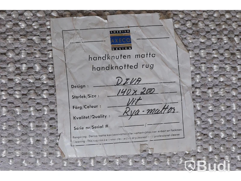 Matta - Axeco modell: Handknuten, 140x200. Ny.