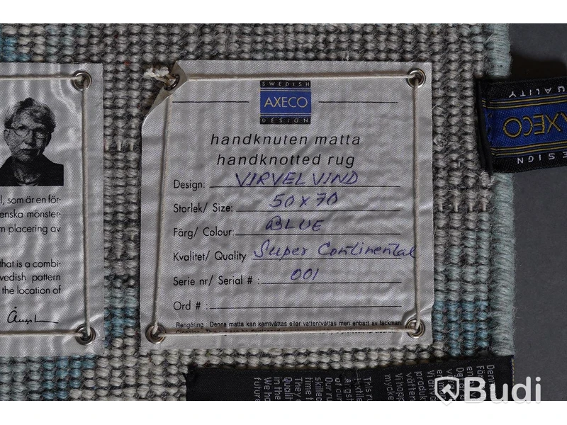 Dörrmatta - Axeco modell: Handknuten, 50x70. Ny.