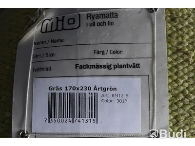 Matta - Mio modell: Ryamatta, 170x230. Ny.