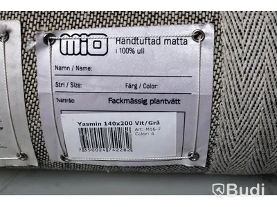 Matta - Mio Handtuftad Yasmin Vit/Grå 140x200