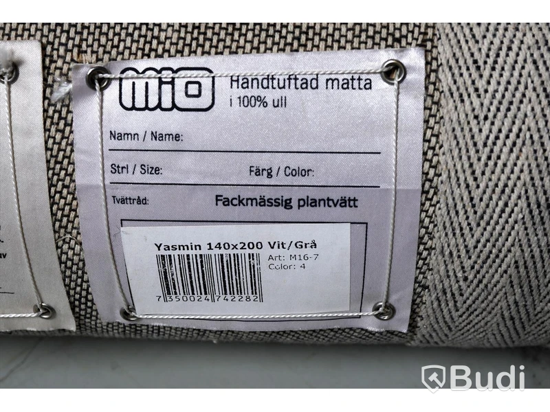 Matta - Mio Handtuftad Yasmin Vit/Grå 140x200