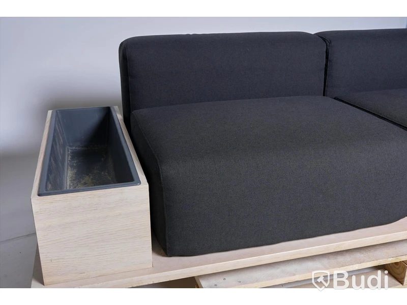 Designsoffa med växtförvaring - Meet designad av Fattorini & Rizzini & Partners för Offecct, 2-sits. OBS! sista bilden är referensbild