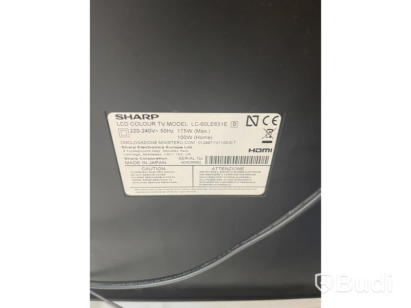 TV-skärm - SHARP LCD Colour 60 Tum  LC-60LE651E