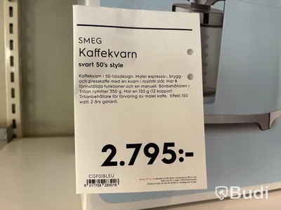 Kaffekvarn Smeg CGF01BLEU - svart