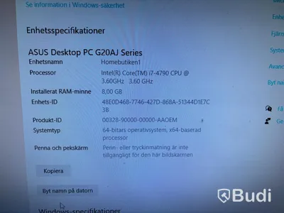 Stationär dator Asus G20 med monitor