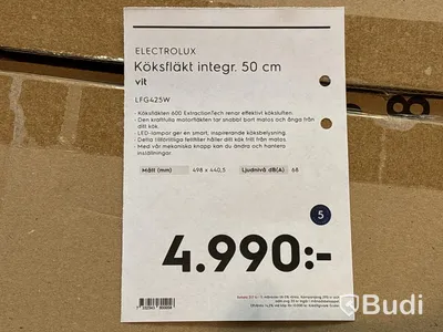 Integrerad köksfläkt Electrolux LFG425W 50 cm vit
