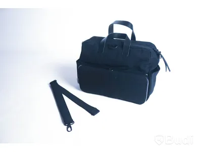 Skötväska - MOJ Sweden, Juni, svart. Bomullscanvas och skinn. Ny, Obruten förpackning.