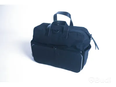 Skötväska - MOJ Sweden, Juni, svart. Bomullscanvas och skinn. Ny, Obruten förpackning.