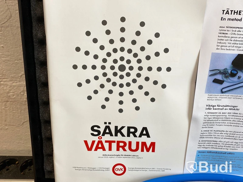 Testkit för täthetskontroll av tätskikt.