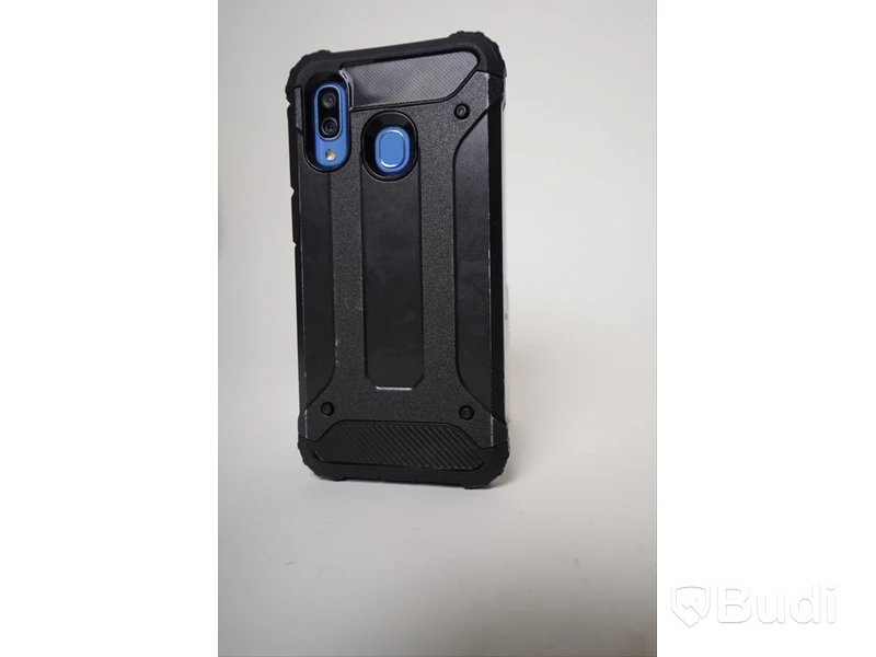 Samsung Galaxy A40 blå med stöttåligt skal