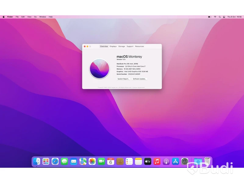 Macbook pro - 16 tum, 2019, Apple, 500 GB HD, 16 Gb 2667 MHz DDR4, inkl laddare och låda.