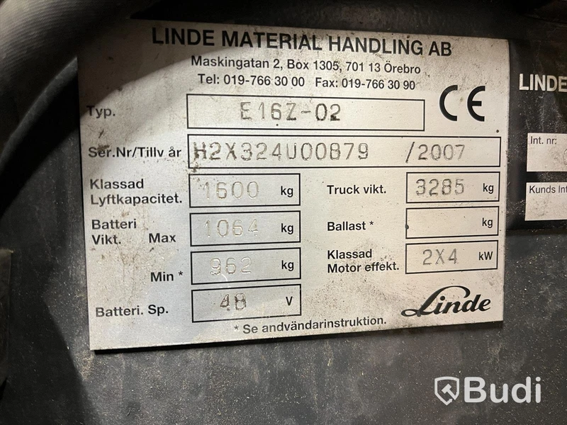 Motviktstruck Linde E16Z-02