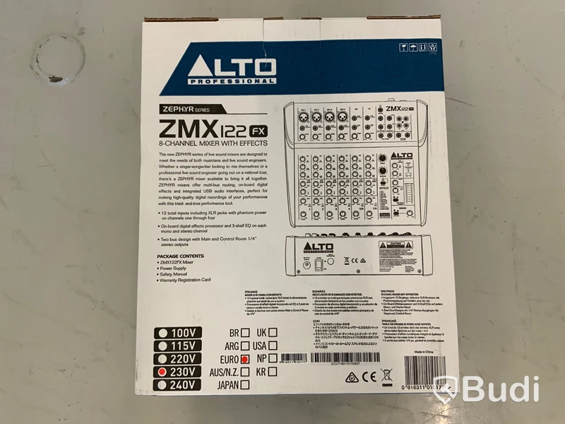 Mixerbord 8-kanaler Alto ZMX122FX