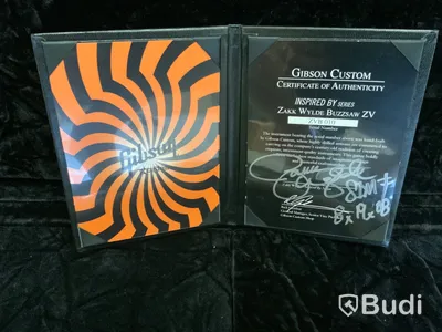 Gibson Custom ink case Inspired by Zakk Wylde Buzzsaw ZV, Signerad av Zakk Wylde