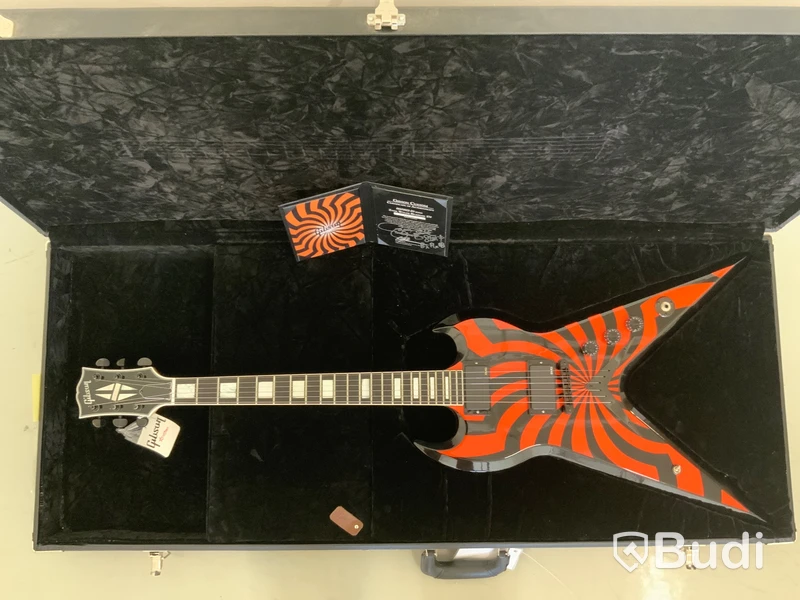 Gibson Custom ink case Inspired by Zakk Wylde Buzzsaw ZV, Signerad av Zakk Wylde