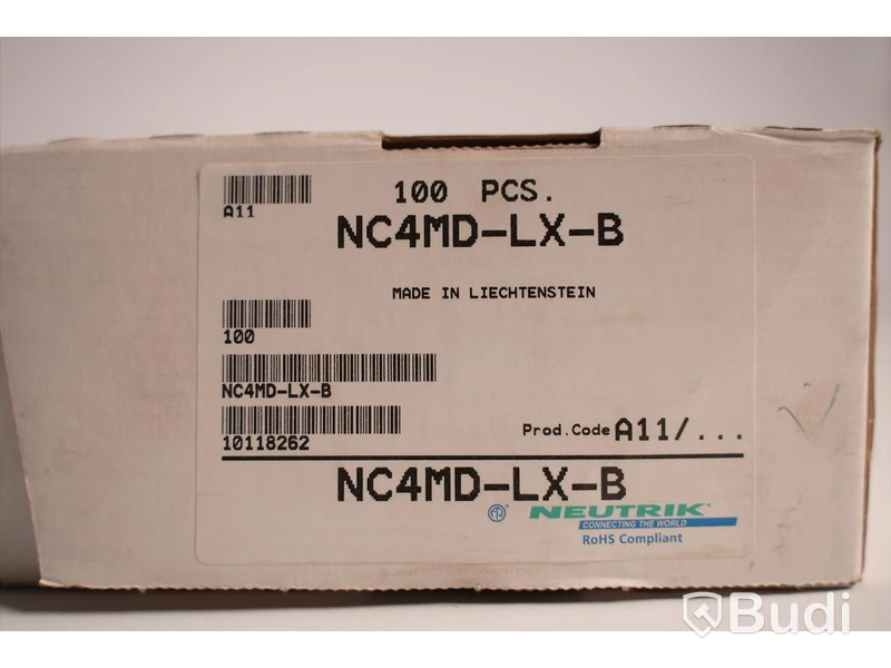 1 paket med 100st Neutrik NC4MD-LX-B