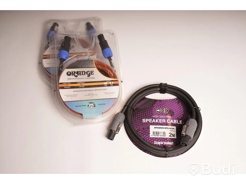 2st Orange Speaker Cable 6ft, speakON och en Supreme SpeakON cable 2m