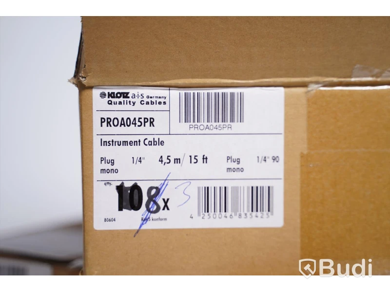 Instrumentkabel 4,5m 13st, Klotz PROA045PR. Ny, Obruten förpackning.