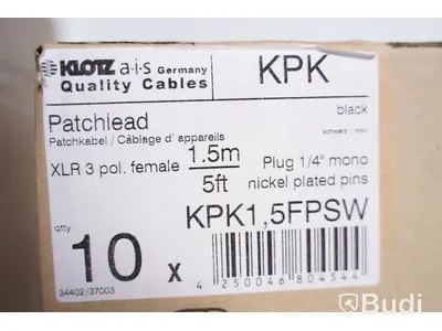 Patchkabel obalanserad 1,5m 20st, Klotz Patchlead KPK1. Ny, Obruten förpackning.
