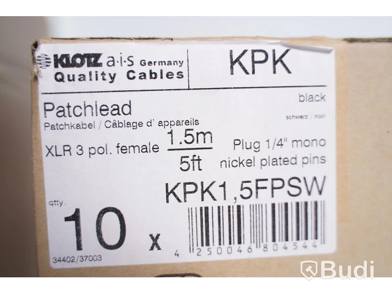 Patchkabel obalanserad 1,5m 20st, Klotz Patchlead KPK1. Ny, Obruten förpackning.