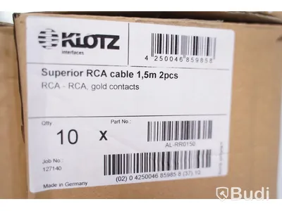 RCA-kabel 1,5m 20st, Klotz Superior RCA Cable. Ny, Obruten förpackning.