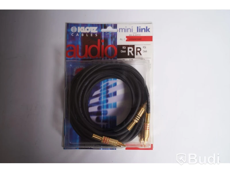 RCA-kabel 3m 20st, Klotz AL-1 Audiolead. Ny, Obruten förpackning.