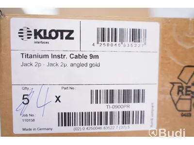 Instrumentkabel 9m 4st, Klotz Titanium. Ny, Obruten förpackning.