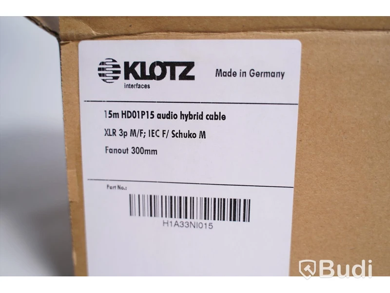 Hybridkabel 15m 2st, Klotz HD01P15. Ny, Obruten förpackning.