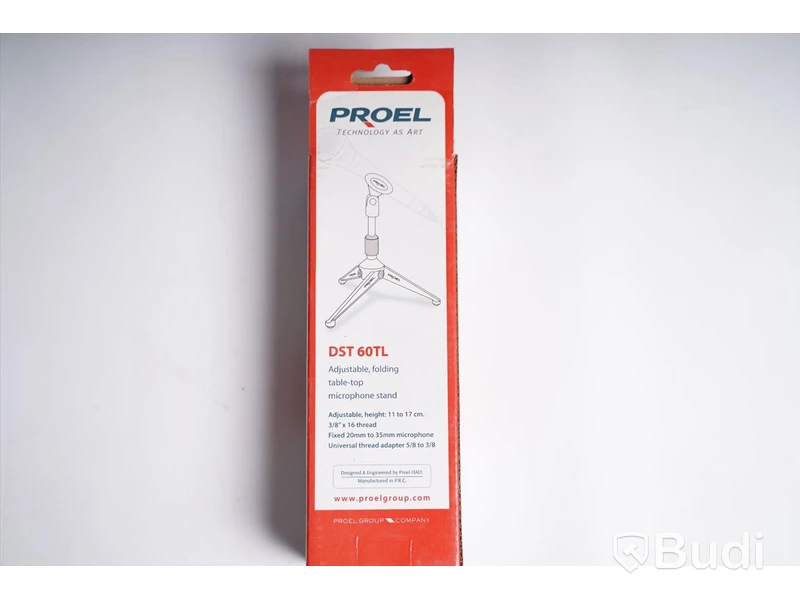 Mikrofonstativ och mikrofonkabel, Proel DST 60TL Microphone Stand, Proel Audio Video Cable. Ny, Obruten förpackning.