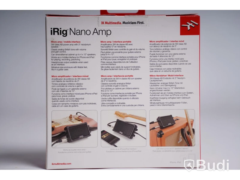 Miniförstärkare, iRig Nano Amp, Battery Powered Micro Amp. Ny, Obruten förpackning.