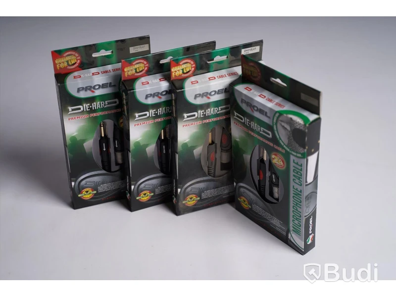 Mikrofonkabel 1m 4st, Proel Die Hard Microphone Cable. Ny, Obruten förpackning.