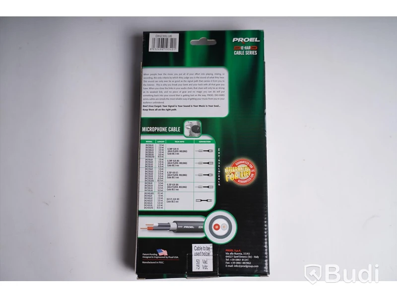 Mikrofonkabel 6m 4st, Proel Die Hard Microphone Cable. Ny, Obruten förpackning.