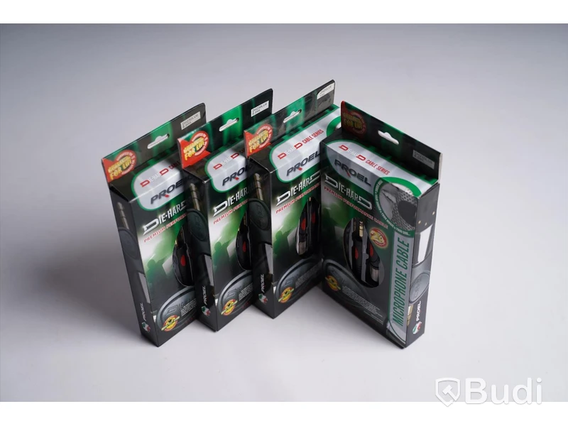 Mikrofonkabel 6m 4st, Proel Die Hard Microphone Cable. Ny, Obruten förpackning.