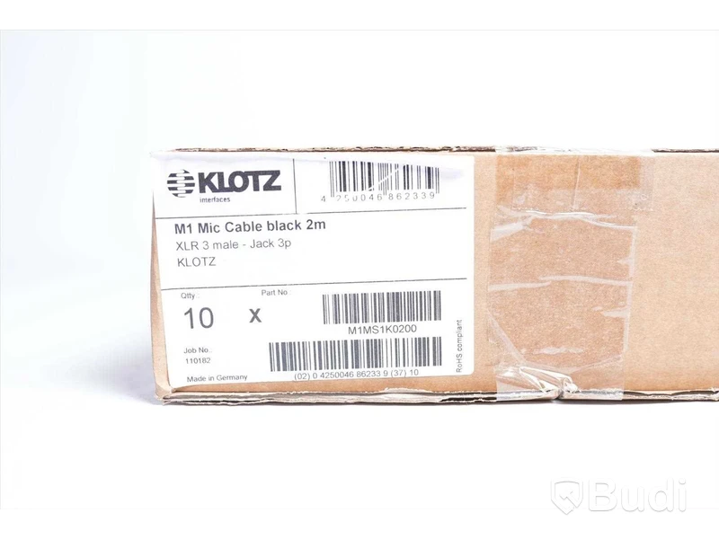 Mikrofonkabel 10st - Klotz M1 Mic Cable 2m. Ny, Obruten förpackning.