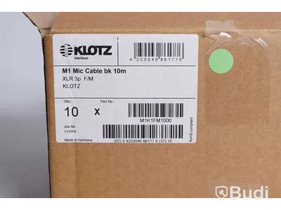 XLR Kablar 10m - Klotz M1 Mic Cable bk 10st. Ny, Obruten förpackning.