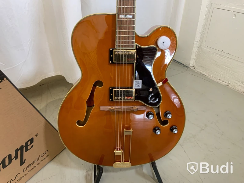 Gitarr Epiphone Broadway Vintage Natural, Gold Hardware i Kartong