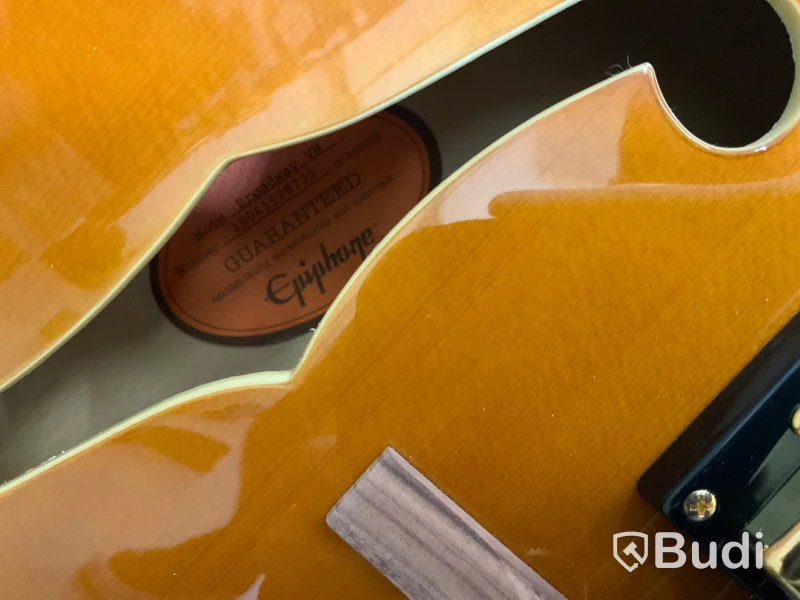 Gitarr Epiphone Broadway Vintage Natural, Gold Hardware i Kartong