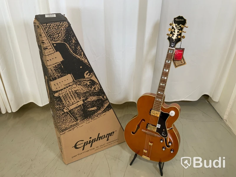 Gitarr Epiphone Broadway Vintage Natural, Gold Hardware i Kartong